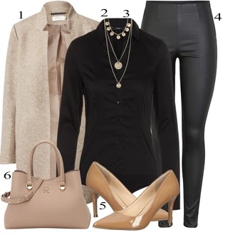 Outfits for chubby Disko mit Črna Bluza z gumbom/Srajca/Bluzasti Body/Poslovna Bluza/Bluza z Dolgimi Rokavi/Slim Fit Bluza VERO MODA "Obleka za prosti čas"Look: Klasična, Nor, Stil, Lak, Disko, Pisarna