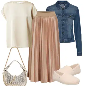 Outfit sa Pink/Siva TOMS "Odjevna kombinacija za proljeće"
