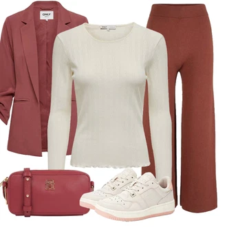 Outfit sa Bijela Obuća Tenisica Tommy Jeans "Outfit za ured"
