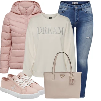 Outfity pro volný čas Zima s Modrá Only, Růžová Only "Outfity na každý den"