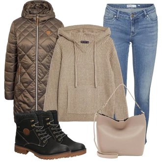 Outfit s Černá Kozačka Šněrovací Kotníková Bota Tom Tailor "Outfity na volný čas"