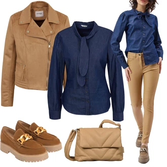 Outfity pro zábavu Safari s Hnědá/Béžová/Khaki Taška Přes Rameno/Brašna/Taška na Macbook/Nafouknutá taška/Klasická Taška Přes Rameno/Taška/Sportovní Taška Přes Rameno/Pánská taška/Malá Taška Tom Tailor "Outfity na zimu"Look: Safari