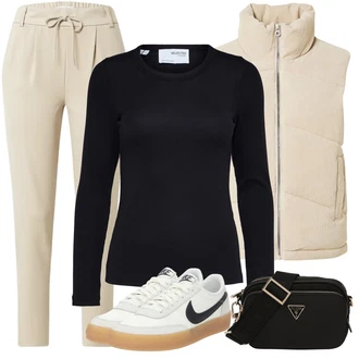 Outfit sa Bijela/Crvena Kožna Tenisica/Niska Tenisica/Vintage Tenisica/Skate cipela Nike Sportswear "Zimski outfit"