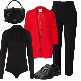 Outfits for chubby Disko mit Črna Bluza z gumbom/Srajca/Bluzasti Body/Poslovna Bluza/Bluza z Dolgimi Rokavi/Slim Fit Bluza VERO MODA "Popolna za pomlad"Look: Klasična, Nor, Stil, Lak, Disko, Pisarna