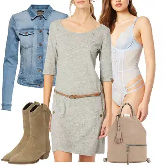 Outfit s Hnědá Kovbojská kotníková bota/Kovbojská Bota/Westernová Kotníková Bota About You "Perfektní na zimu"