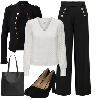 Dlouhé Outfit s Tmavě modrá Dvojřadový Sako/Blejzrové Bund/Blůzové Sako/Kožená bunda/Pletený Sako/Krátké Sako/Lidové Sako Only "Perfektní na zimu"