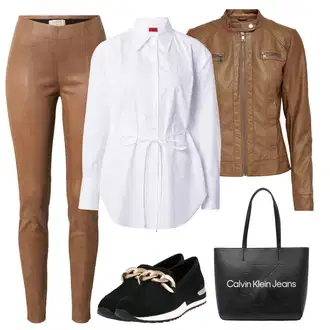 Outfit sa Crna platnena cipela/Ljetna tenisica/Loafer Cipela/neformalna cipela/Trotteur/balerinka tenisica/Veganska cipela/Mokasinke s platformom REMONTE "Odjevna kombinacija za proljeće"