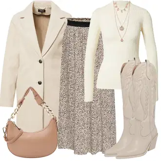 A-kroj Outfit sa Bež/Smeđa Hlača Velika Veličina/Kratke hlače velike veličine/Haljina Veći Broj Only "Ležerni look za slobodno vijeme"Look: A-kroj, Rap, Hippie, 50-ih godina, Safari, 20-ih godina, Mom, Rad, Old Money, Elegantan