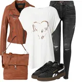 Džínové outfity s černými roztrhanými džíny image