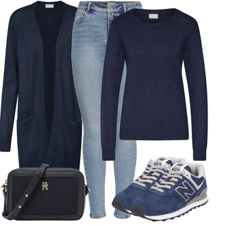 574 Outfit s Modrá/Světle modrá/Tmavě modrá Běžecká bota/Běžecká bota/Tréninková bota/Gymnastická bota/Bota na fitness New Balance "Módní outfit"