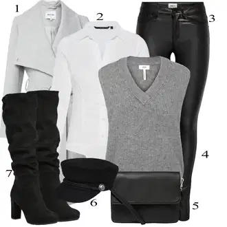 Bucket hat outfits mit Črna Only, Črna About You "Zimski outfit"
