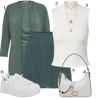 Skirt outfits mit Siva/Rjava/Bež/Srebrna/Bela Torba za čez ramo/Torba za čez ramo/Torbica za čez ramo/Satchel torba/Billfold twinset "Obleka za prosti čas"