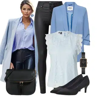 Outfit sa SvjetloPlava/Plava Odijelo Only "Elegantan izgled"