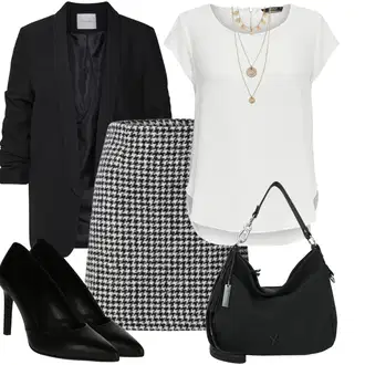 Outfiti za skunje S oblinama sa Siva/Krem/Bijela Tunika/Bluza Veći Broj/Majica I Top Veći Broj Only "Moderan outfit za slobodno vrijeme"