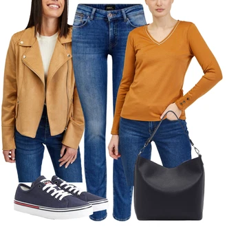 Outfit s Šedá Bota Teniska Tommy Jeans "Skvělý vzhled pro volný čas"