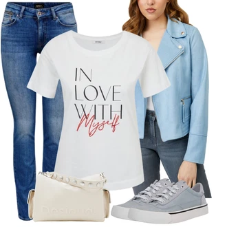 Outfity pro zábavu Kovbojka s Modrá/Tmavě modrá/Růžová/Bílá/Hnědá Only "Skvělý vzhled pro volný čas"Look: Premium, Egirl, Elegantní, Bezešvé, Pohodlný, Měkká dívka, Trendový, Kovbojka, Sexy, Ležérní, Disko, Cool, Western
