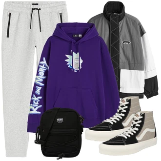 Outfit mit Vans, Schwarz Schultertasche Vans "Sportlich Outfit"