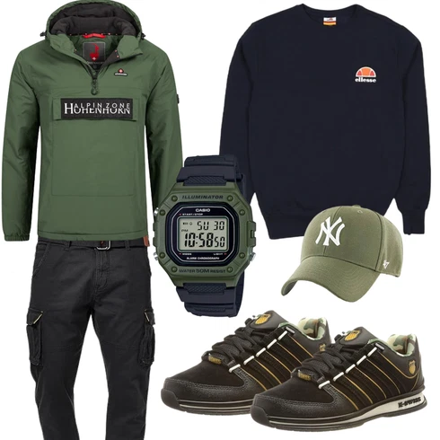 Grün Jacke Winter Parka Höhenhorn kombinieren