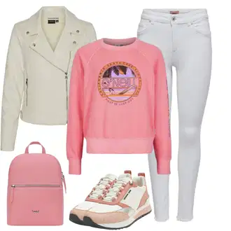 Kombinacije za zimu Vjenčanje Nevesta sa Pink Teddy tenisica/Vintage tenisica/Ljetna tenisica/Tanka tenisica/Kožna tenisica/Rupičasta tenisica/Niska Tenisica michael kors "Sportska zimska odjeća"Look: Vjenčanje