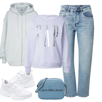 Cilia Outfit s Bílá/Krémová Bota na fitness/Tenisová bota/Tréninková bota/Běžecká bota/Gymnastická bota Puma "Sportovní zimní outfit"