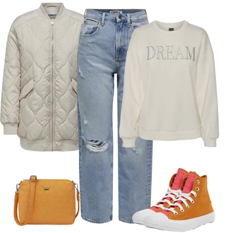 Outfity z džínu Pyžamové Léto s Světle modrá Only "Sportovní zimní outfit"