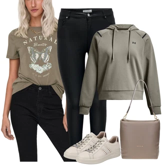 Outfit s Šedá Under Armour "Pouliční styl oblečení"