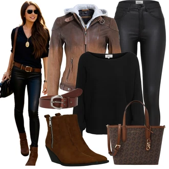 Outfity s kotníkovými botami s Hnědá/Tmavě hnědá Letní kotníková kozačka/Kožená kotníková bota/Chelsea Boty/Plochá Kotníková Bota/Kozačka se zipem/Bota na klínku/Kotníková Bota s Podšívkou/Westernová Kotníková Bota/Kovbojská kotníková bota/Špičatá Kozačka Only "Vzhled casual"