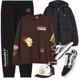 Outfit mit Weiß/Creme/Rosa/Schwarz/Dunkelrot/Blau/Lila Default "Street Style Outfit"