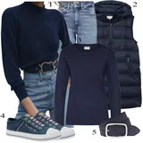 Black Outfits Pletene velike velikosti za dame image