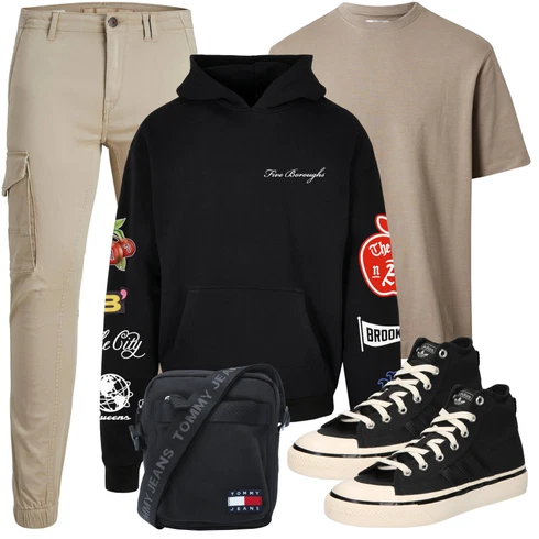 Grau/Khaki/Beige/Braun Übergroßes T-Shirt/Kurzarm T-Shirt/Funktions T-Shirt/Rollkragenshirt/Ausgefallenes T-shirt/Shirt trapp kombinieren