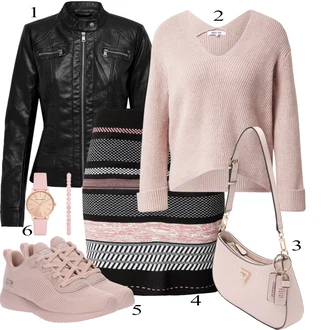 Športne Outfiti Polnejša mit Črna/Rdeča Women's Uncategorized/Jakna/Plašč Only "Obleka za prosti čas"