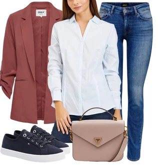 Outfit s Světle Modrá/Tmavě Modrá/Modrá Teniska Letní Tenisky/Nízká Teniska/Plátěná Teniska/Úzká Teniska Tommy Hilfiger "Stylová kombinace na jaro"