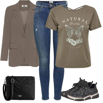 Rybí kostra Outfit s Černá/Bílá Taška Přes Rameno/Sportovní Taška Přes Rameno/Dopisová peněženka/Pánská taška/Taška na Macbook/Taška Na Notebook/Ledvinka/Klasická Taška Přes Rameno Vuch "Stylový look na jaro"