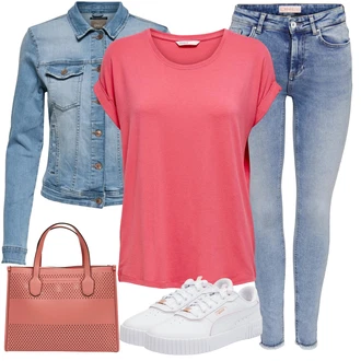 Outfity pro zábavu Kovbojka s Modrá/Světle modrá/Hnědá Only "Stylový look na jaro"Look: 70tá léta, Sportovní, Krásný, Boho, GoGo, Trendový, Ležérní, Egirl, Měkká dívka, Kovbojka, Vintage