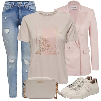 Outfit s Šedá/Khaki/Béžová/Hnědá Taška Přes Rameno/Malá Taška/Brašna/Dopisová peněženka/Klasická Taška Přes Rameno/Sportovní Taška Přes Rameno michael kors "Stylový look na jaro"