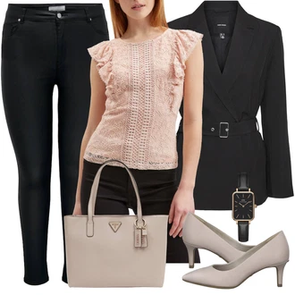 Outfity pro práci s Růžová orsay "Stylový vzhled do kanceláře"