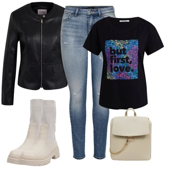 Outfity na zimu s Béžová/Bílá/Khaki/Zlatý/Hnědá Batoh orsay "Stylový zimní outfity"