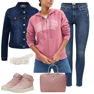 Outfit s Růžová Teniska Kožené Tenisky/Teniska teddy/Úzká Teniska/Zimní Tenisky Puma "Jarní oblečení"