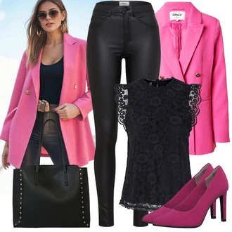Čtvrtinový rukáv Zapínání na knoflíky Outfit s Černá/Tmavě modrá Halenka a Tunika Tunika/Halenka Móda Pro Plnoštíhlou/Tričko & Top Móda Pro Plnoštíhlé Pieces "Praktický vzhled"
