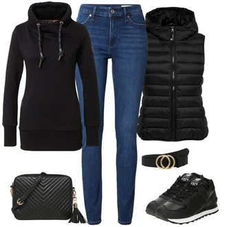Outfit sa Plava/Tamnoplava/Svjetloplava Kožna Jakna/Kožne Cipele/Čizma do Gležnja/Traperice s Prorezom/High Waist Traperice/Traperice Slim Kroja/Push-up Traperice/Zimska jakna S.Oliver "Odjevna kombinacija za proljeće"