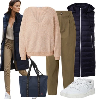 outfit mit Bež/Roza Pletene velika velikost About You "Vsakodnevni Outfit"