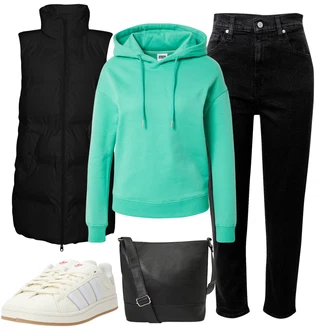 Outfiti S Hlačami Tipa 'mom Jeans mit Črna VERO MODA "Vsakodnevni Outfit"