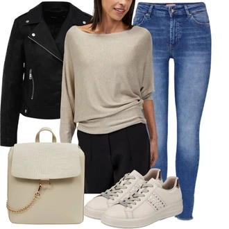 Outfity pro zábavu Elegantní s Béžová/Bílá/Khaki/Zlatý/Hnědá Batoh orsay "Vzhledy pro volný čas"Look: Elegantní, Fancy, Estetika, Šik, Klasické, Skromné, Nadrozměrné, Vintage