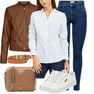 Outfit s Žlutá/Bílá/Zlatý/Hnědá/Béžová Teniska Letní Tenisky/Kožené Tenisky/Teniska se Třpytkami/Nízká Teniska/Tenisky s Bočním Zipem/Teniska teddy/Úzká Teniska Guess "Vzhledy pro volný čas"