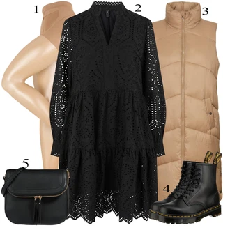 outfit mit Rjava/Bež/Zlati Športni dodatek/Nogavica proti trombozi/Hlačne nogavice velika velikost/Hlačne nogavice/Najlonska nogavica/Kompresijska nogavica Pieces "Zimski outfit"