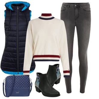 Kašmír Outfit s Růžová/Šedá Tommy Hilfiger "Zimní look"