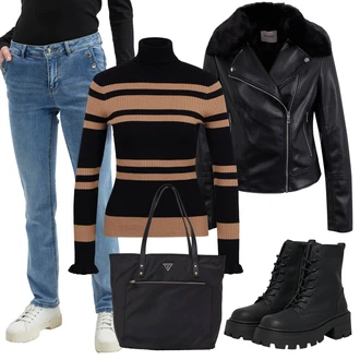 Outfity na zimu Grunge s Černá Only "Zimní look"Look: Lak, Metal, Grunge, Trendový, Váhy, Techno, Estetika