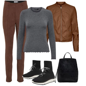 Zima Outfit s Černá Dámská Ponožková Bota/Teniska Zimní Tenisky Guess "Zimní look"
