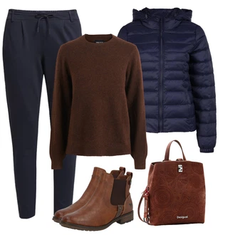 Outfity na zimu s Tmavě modrá/Modrá Sportovní kalhoty/Teplák/Tréninková Kalhoty/Ležérní Kalhoty/Žerzejová Kalhoty/Navlékací Kalhoty/Jogger Kalhoty Only "Zimni nálada"