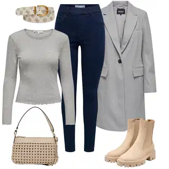 Outfity na zimu Pruhovaný s Šedá Only "Zimní nálada"